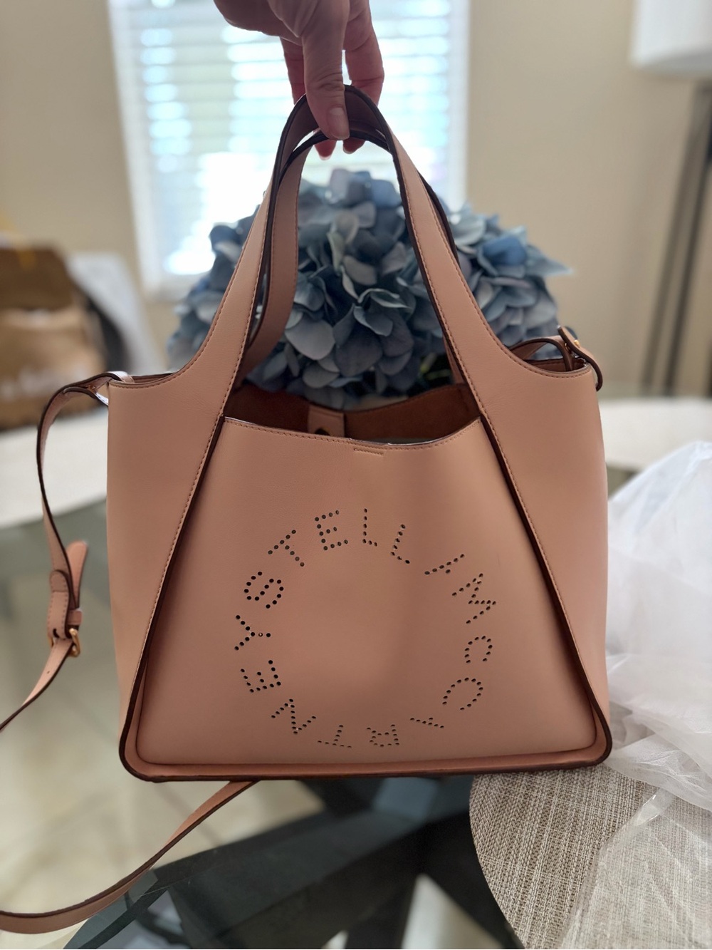Stella McCartney Pinkie beige Perforated Logo Tote Bag 2 way